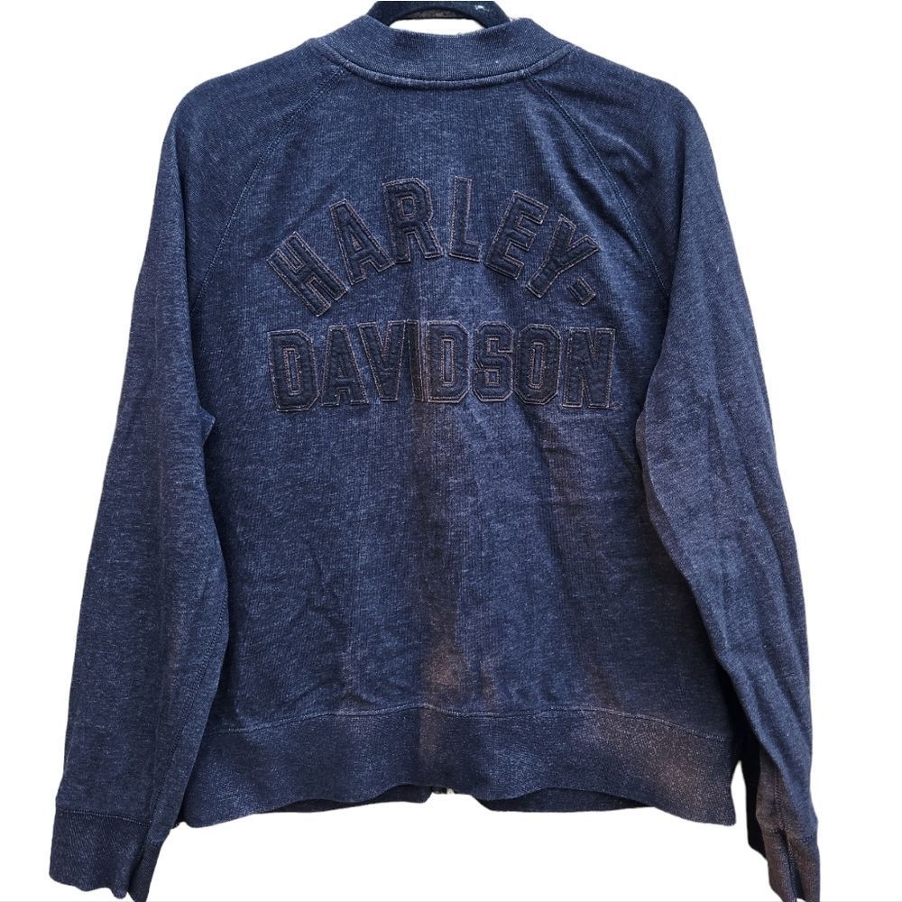 Harley-Davidson Women's Vintage Zip-Front Cardigan Sweater Black 99062-20VW 2XL - Picture 4 of 12